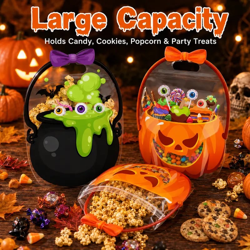✨20/40/60 Pcs Halloween Plastic Goodie Bags🎃