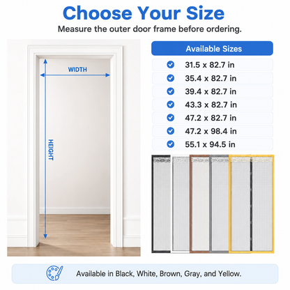 ✨Magnetic Mesh Screen Door, Hands-Free Self-Closing Door Screen with Strong Magnets