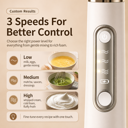 ✨3-in-1 Rechargeable Milk Frother & Mini Mixer