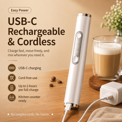 ✨3-in-1 Rechargeable Milk Frother & Mini Mixer