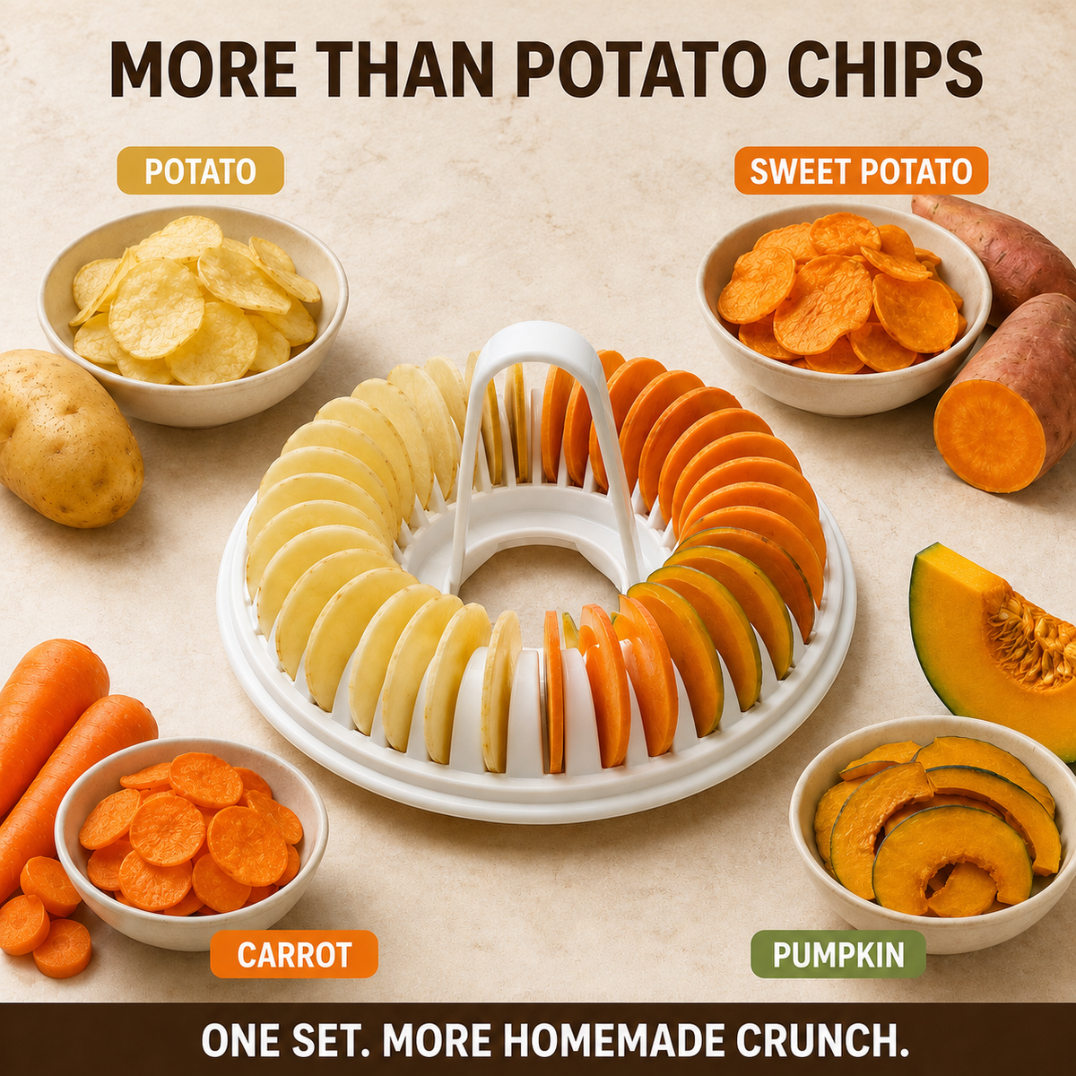 ✨ Microwave Potato Chip Maker with Slicer – Oil-Free Snack Kit ✨🥔